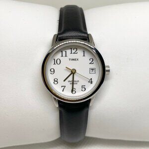 Timex indiglo date women’s watch silver tone 25mm round T2h331 quartz running
